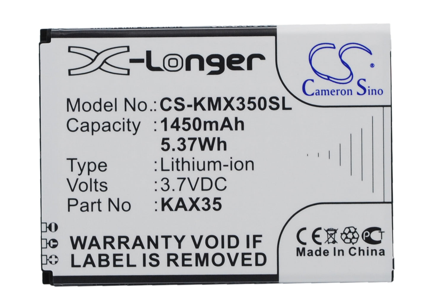 3.7V 1450mAh/5.37Wh Li-ion Mobile/SmartPhone Battery for KAZAM