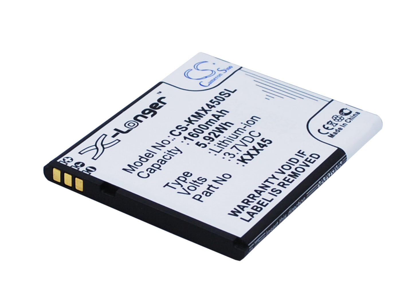 3.7V 1600mAh/5.92Wh Li-ion Mobile/SmartPhone Battery for KAZAM