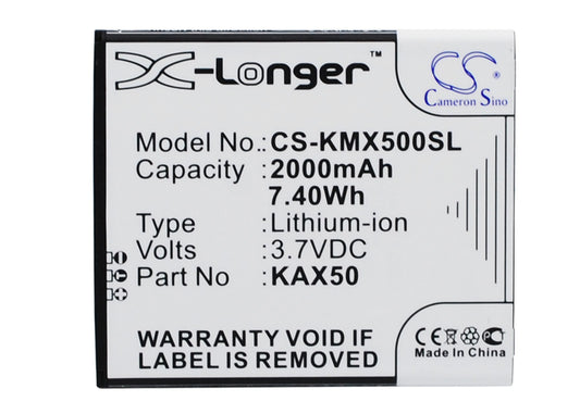3.7V 2000mAh/7.40Wh Li-ion Mobile/SmartPhone Battery for KAZAM