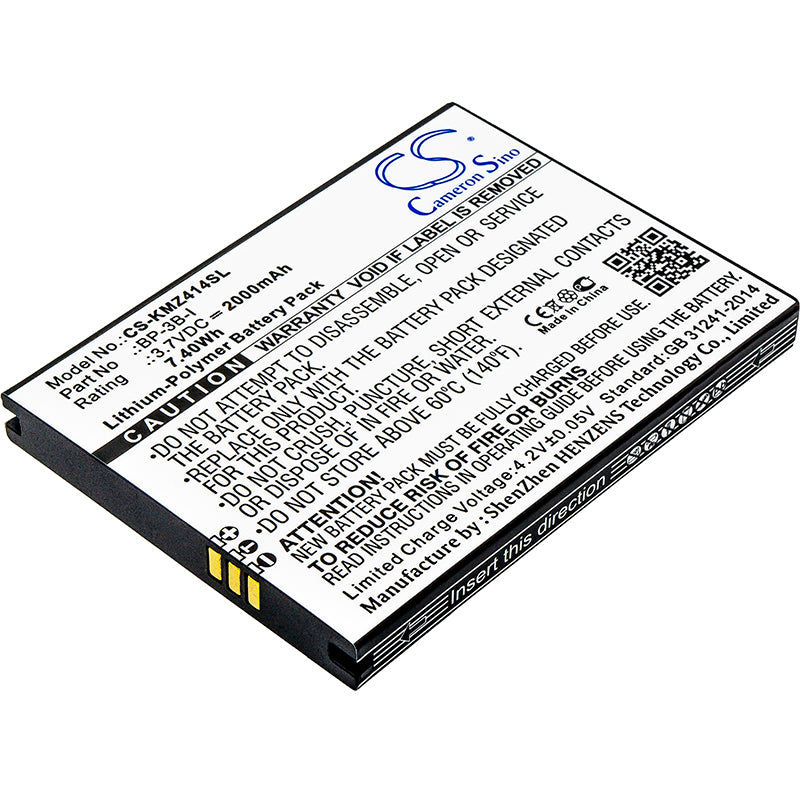 3.7V 2000mAh/7.40Wh Li-Polymer Mobile/SmartPhone Battery for Kruger&Matz