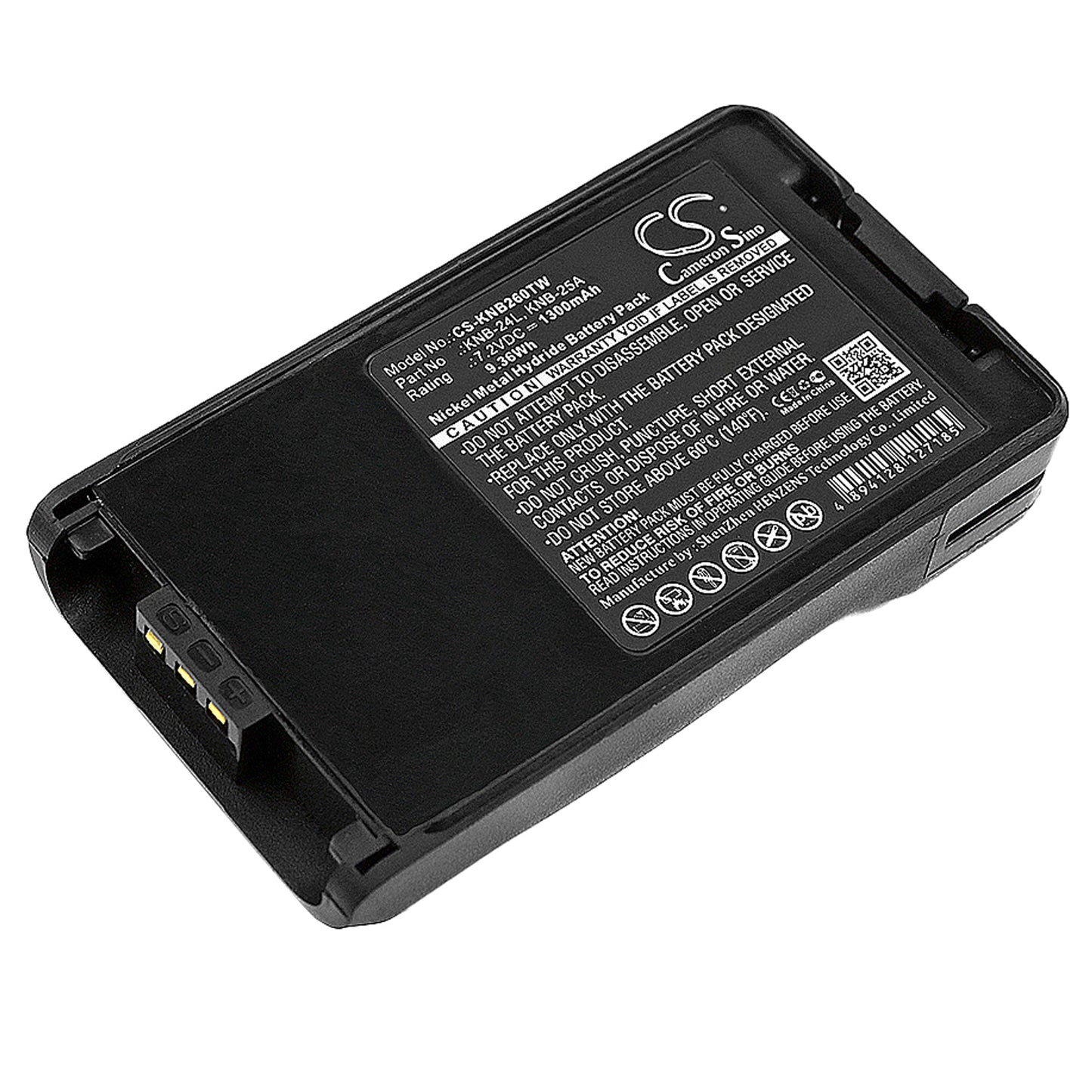 7.2V 1300mAh/9.36Wh Ni-MH Two-Way Radio Battery for KENWOOD