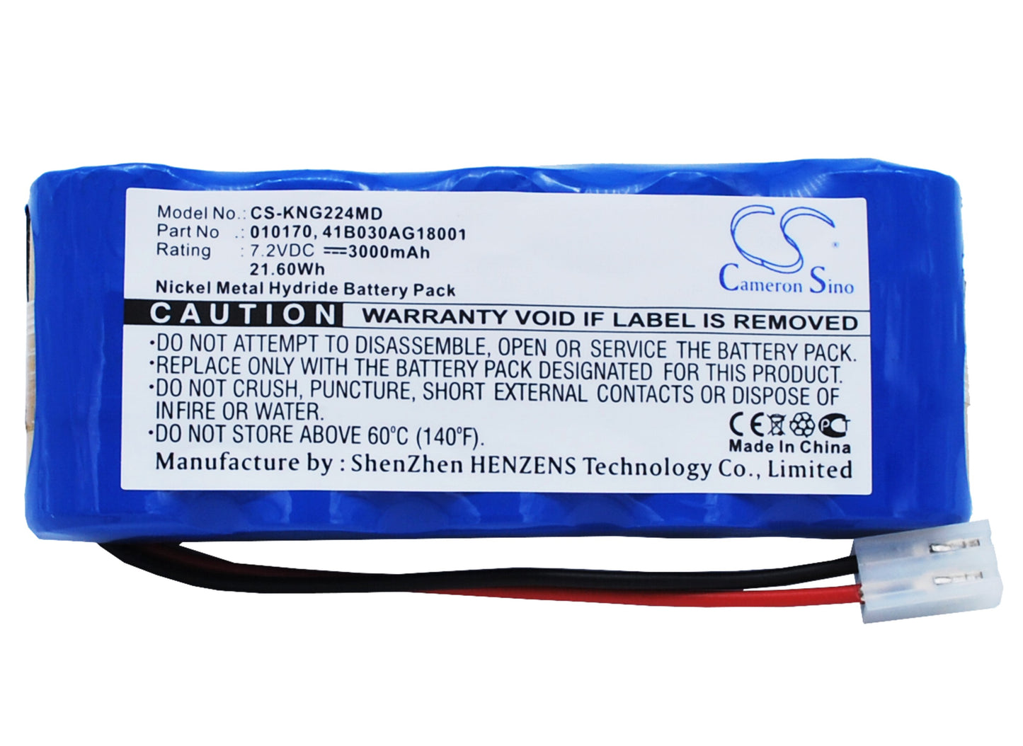 7.2V 3000mAh/21.60Wh Ni-MH Medical Battery for Kangaroo