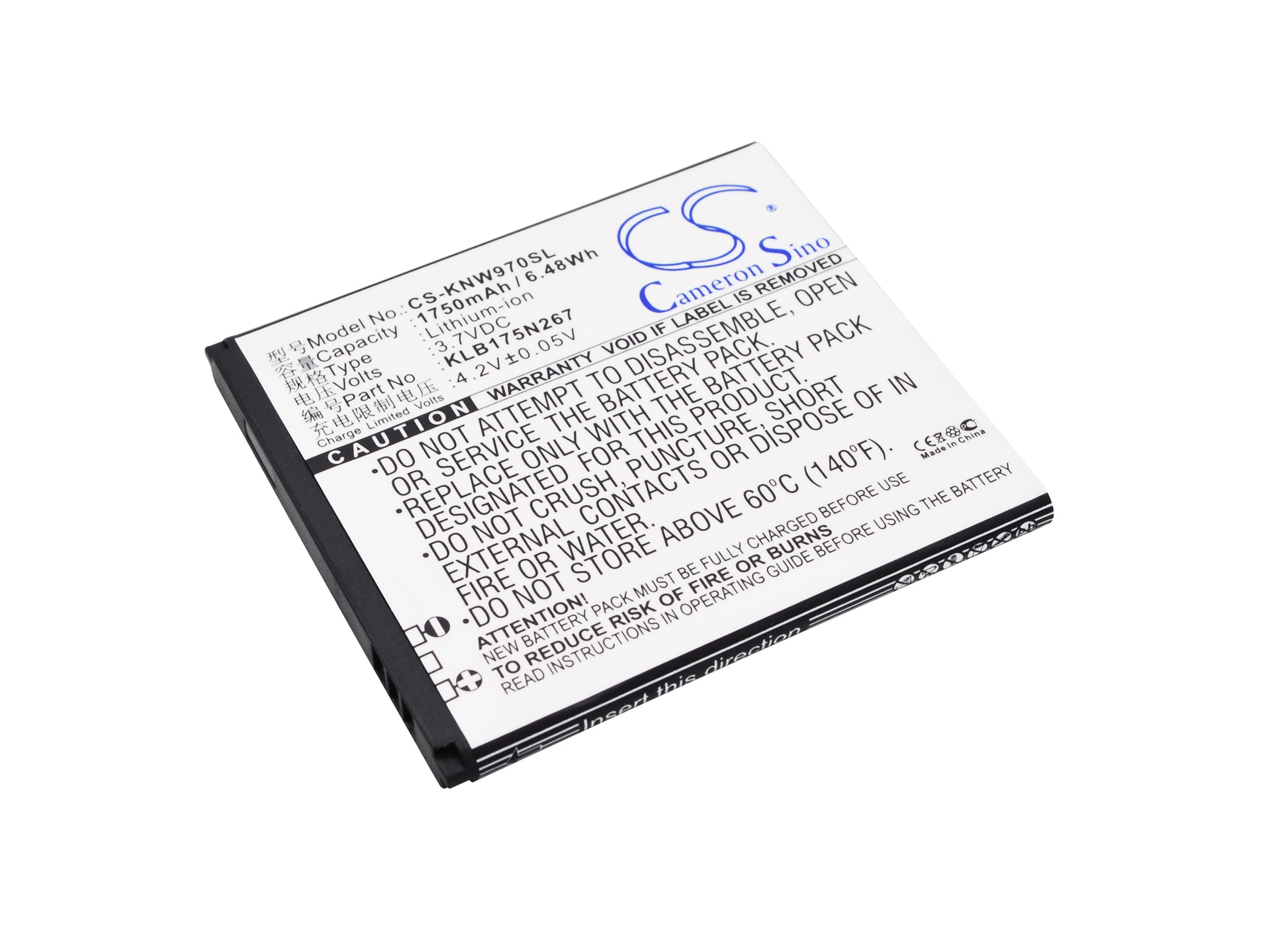 3.7V 1750mAh/6.48Wh Li-ion Mobile/SmartPhone Battery for Fly