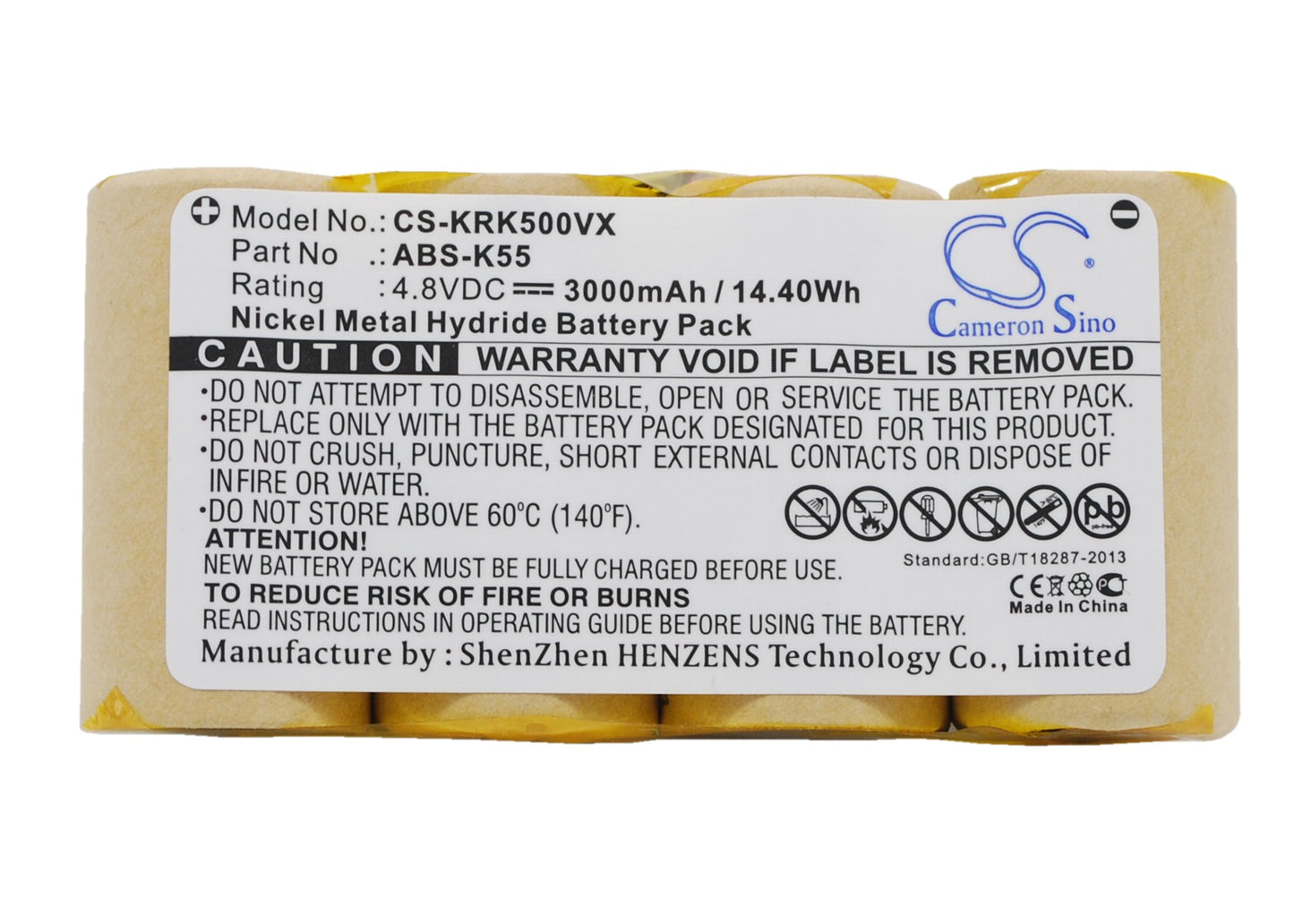 4.8V 3000mAh/14.40Wh Ni-MH Vacuum Battery for Karcher