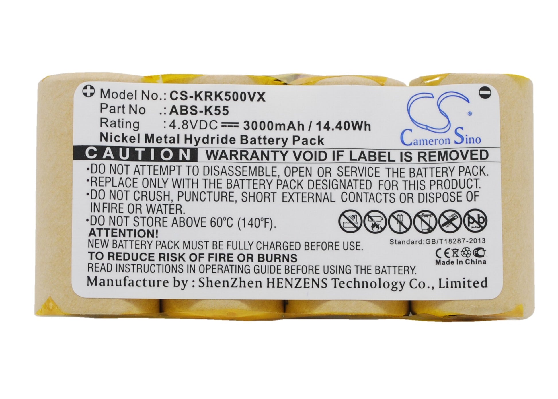 4.8V 3000mAh/14.40Wh Ni-MH Vacuum Battery for Karcher