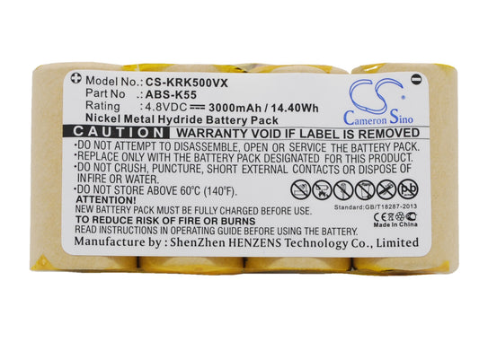 4.8V 3000mAh/14.40Wh Ni-MH Vacuum Battery for Karcher