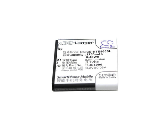 3.7V 1750mAh/6.48Wh Li-ion Mobile/SmartPhone Battery for K-Touch
