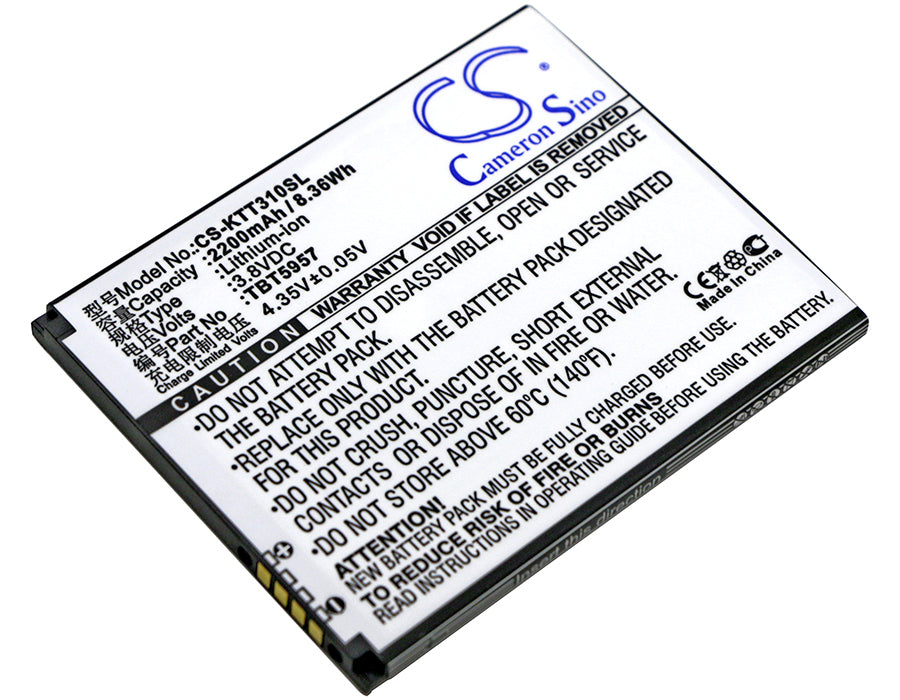 3.8V 2200mAh/8.36Wh Li-ion Mobile/SmartPhone Battery for K-Touch