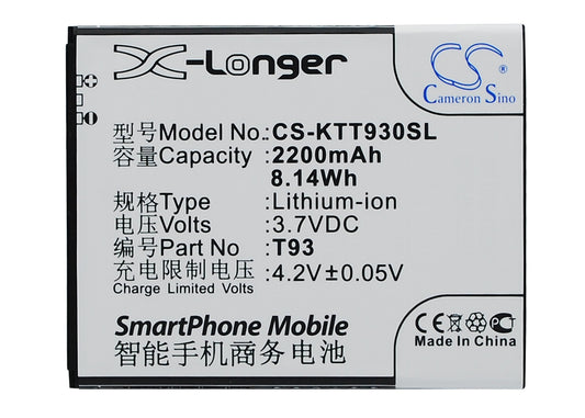 3.7V 2200mAh/8.14Wh Li-ion Mobile/SmartPhone Battery for K-Touch