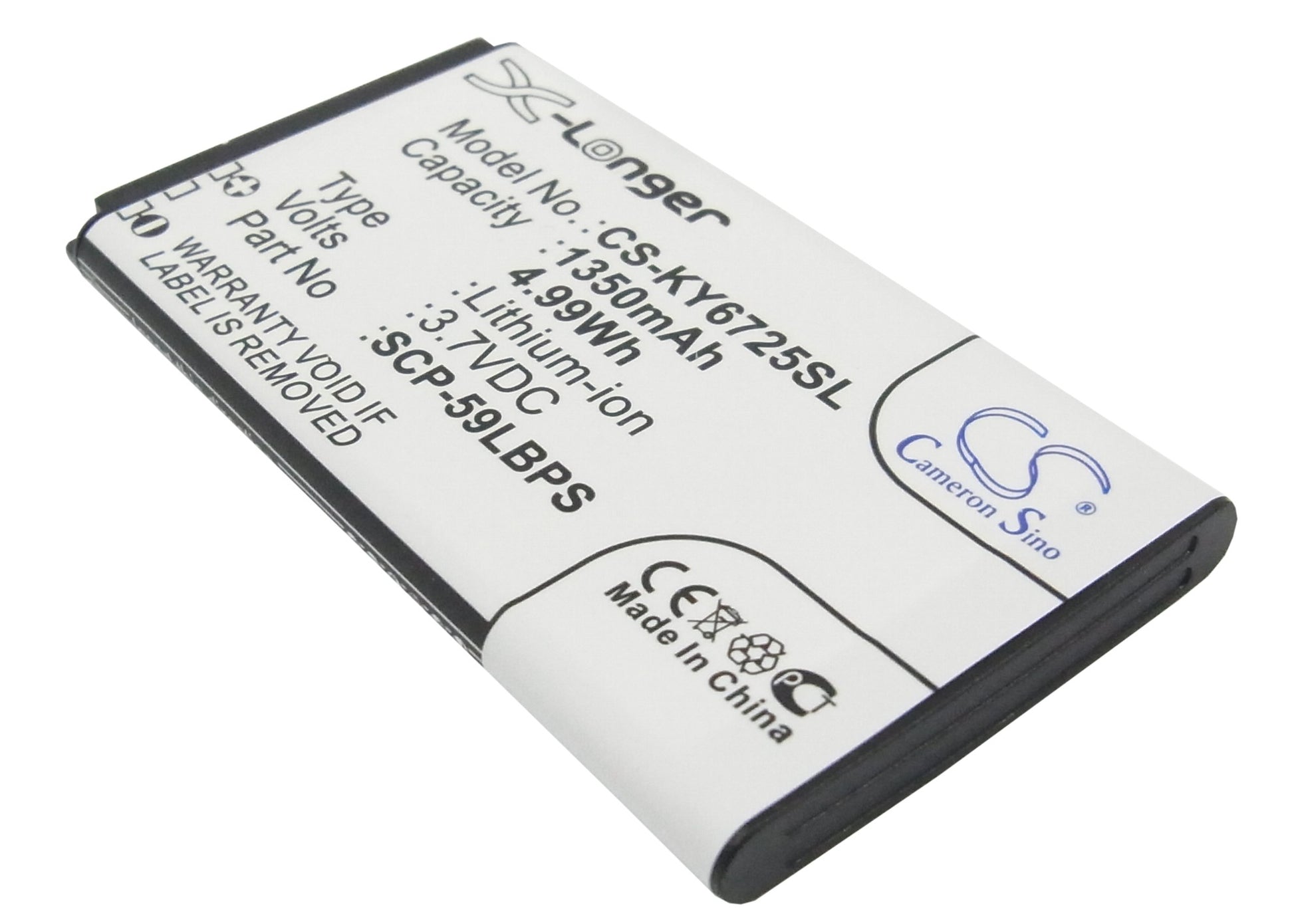 3.7V 1350mAh/4.99Wh Li-ion Mobile/SmartPhone Battery for Kyocera