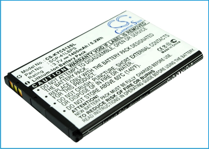 3.7V 1400mAh/5.2Wh Li-ion Mobile/SmartPhone Battery for Kyocera