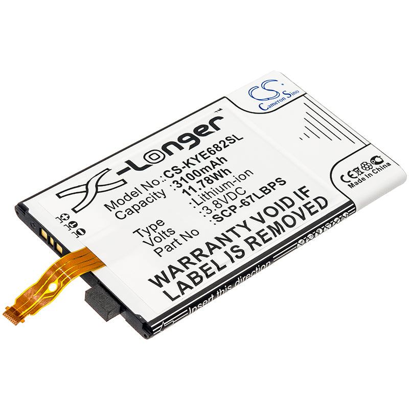 3.8V 3100mAh/11.78Wh Li-ion Mobile/SmartPhone Battery for Kyocera
