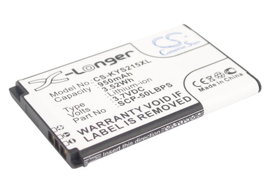 3.7V 950 mAh Li-Ion Replacement Battery for KYOCERA 5AAXBT062GEA SCP-50LBPS