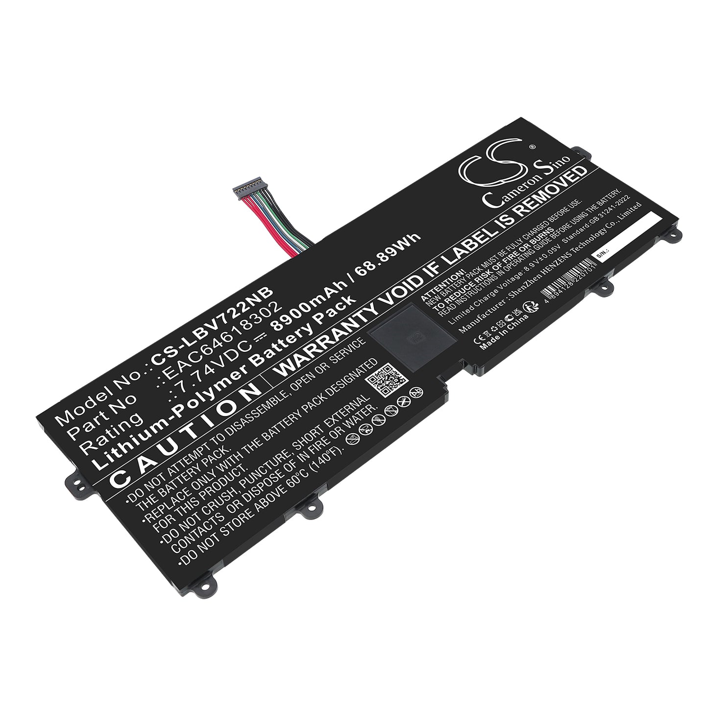 CS-LBV722NB Replacement Battery – Compatible with 15Z90N, 15Z90P, 15Z990, 15ZT90P, 16T90P, 16Z90P, 17Z90N, 17Z90P, 17Z95N, 17Z95P, Gram 15, Gram 16, Gram 17, Gram 17 Ultra, Thin Mobile Client 15