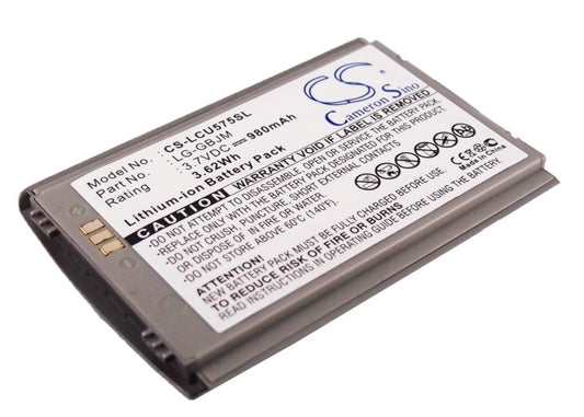 3.7V 980mAh/3.62Wh Li-ion Mobile/SmartPhone Battery for LG