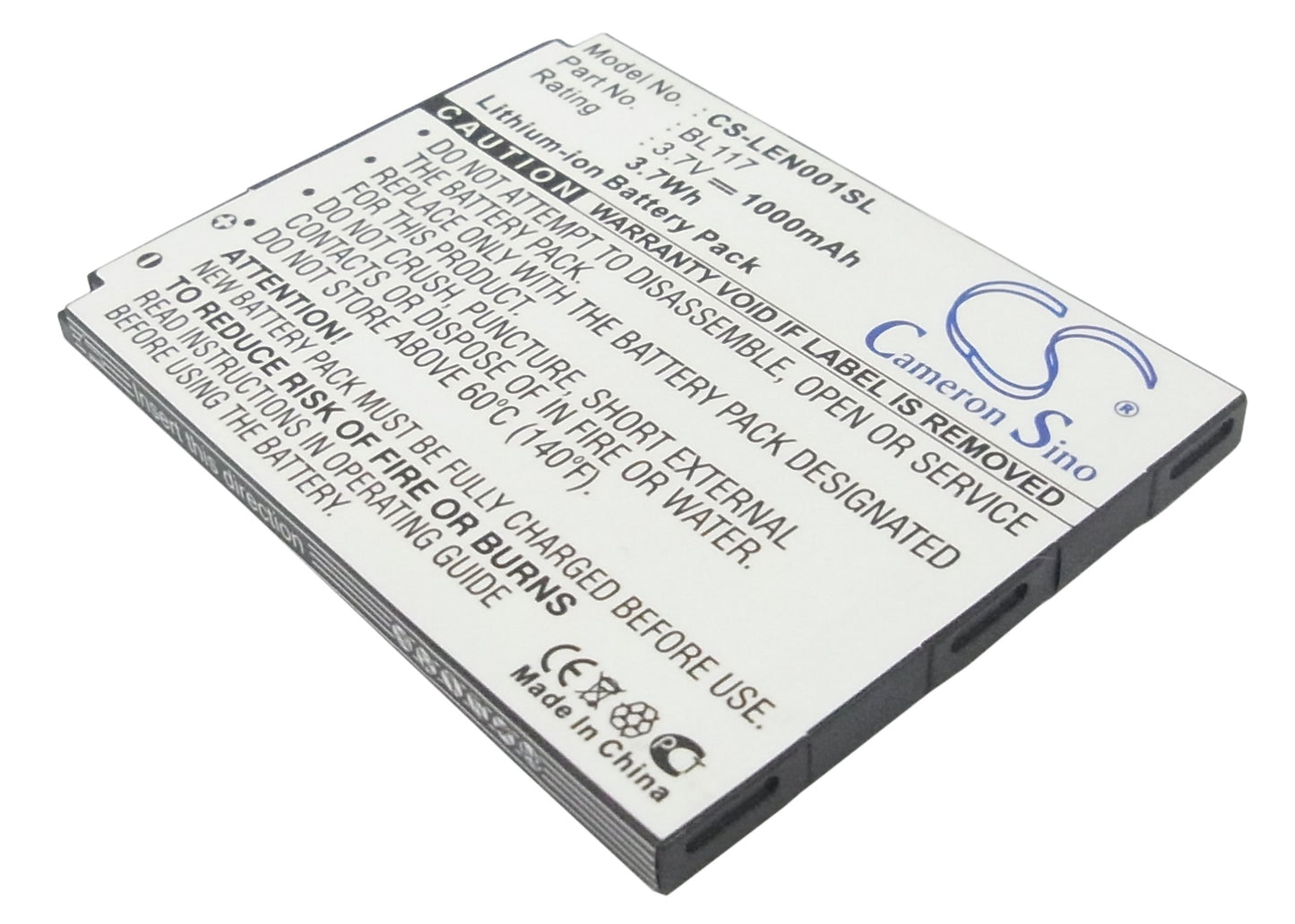 3.7V 1000mAh Li-ion Mobile/SmartPhone Battery for Lenovo