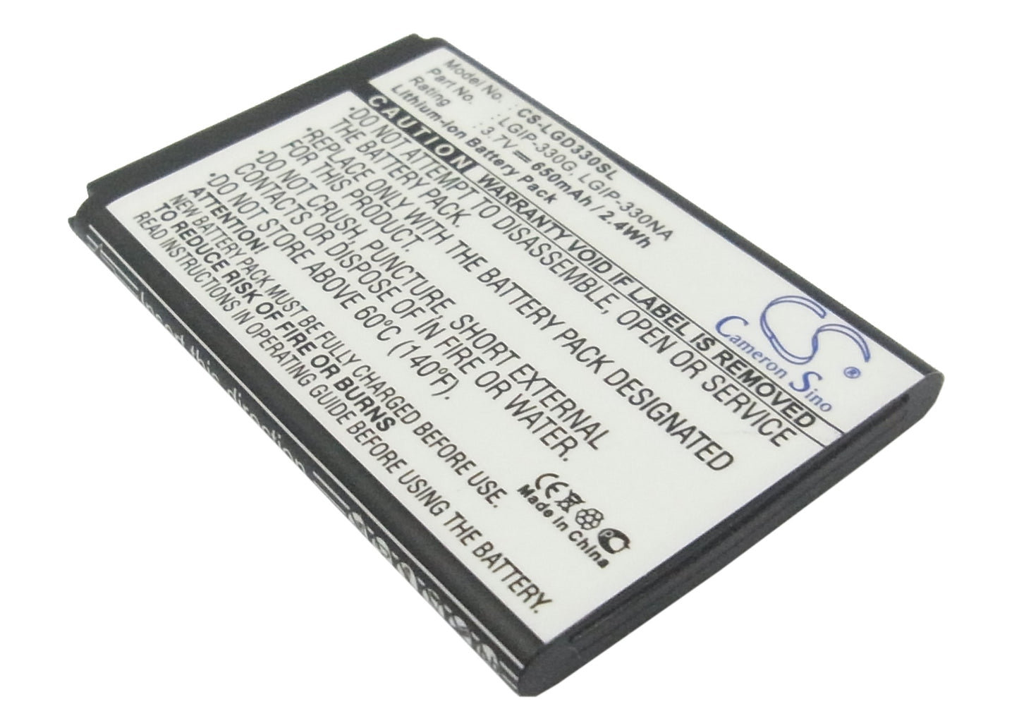 3.7V 650mAh/2.41Wh Li-ion Mobile/SmartPhone Battery for LG
