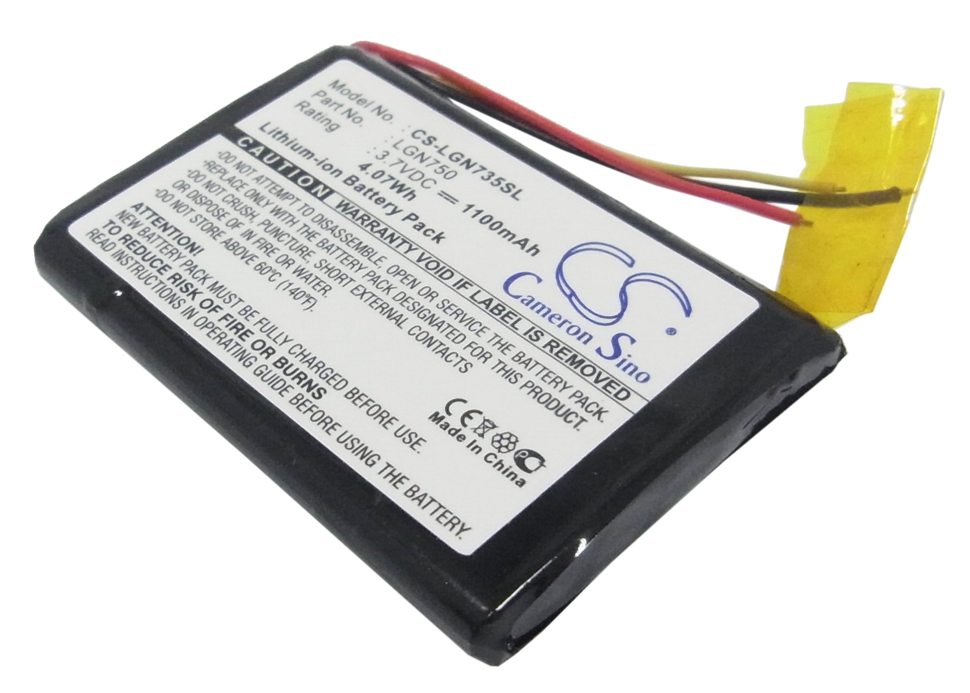 3.7V 1100mAh Li-ion GPS/Navigator Battery for LG