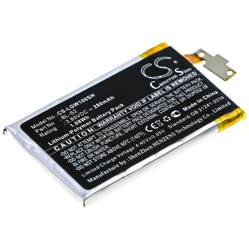 CS-LGW100SH Replacement Battery – Compatible with W100, Watch R, Watch Urbane 3G