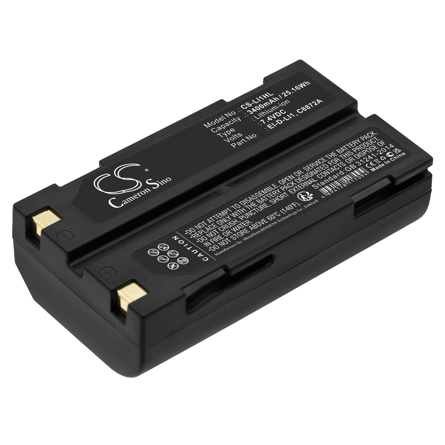 7.4V 3400mAh/25.16Wh Li-ion Equipment/Survey Battery for APS