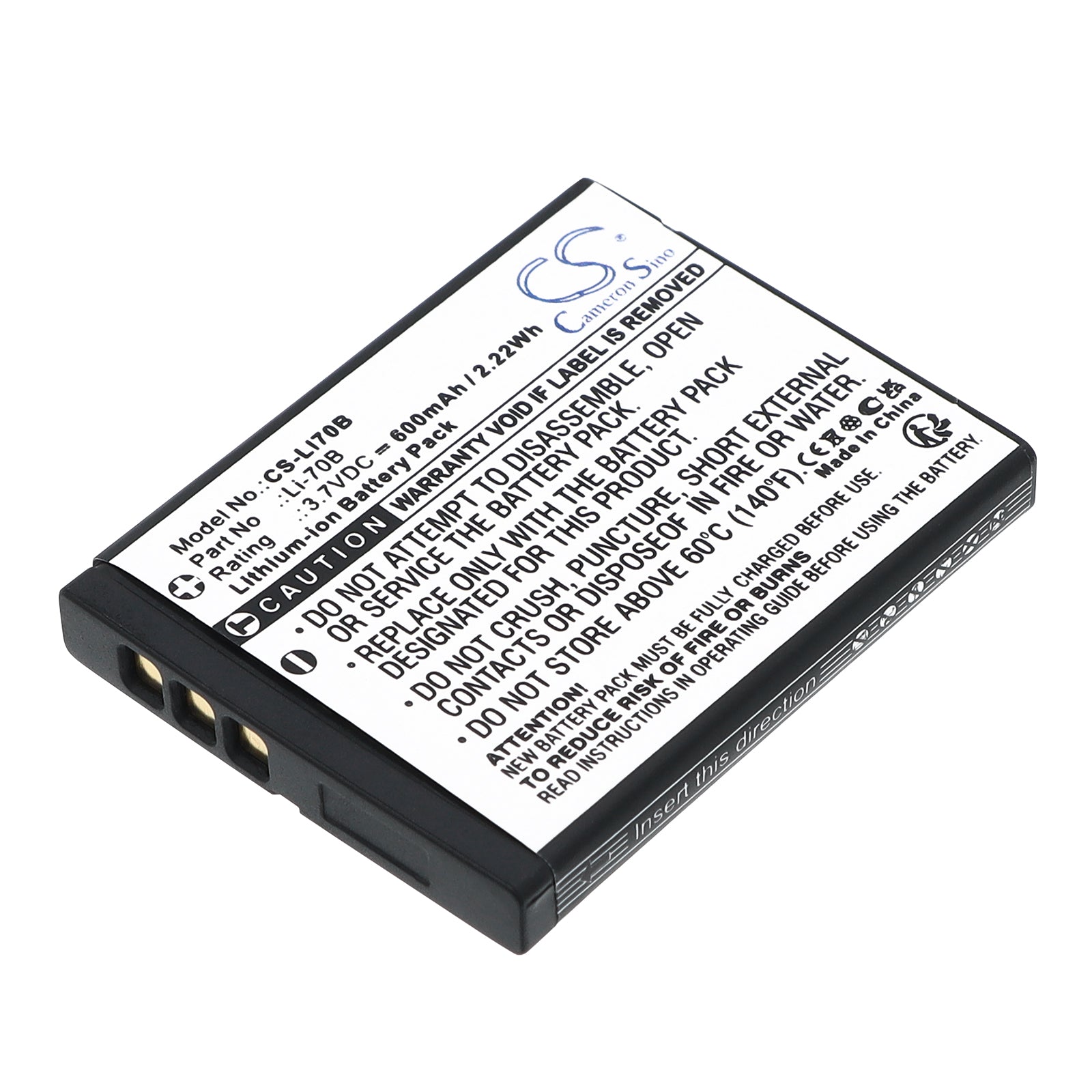 3.7V 600mAh Li-ion Camera Battery for OLYMPUS
