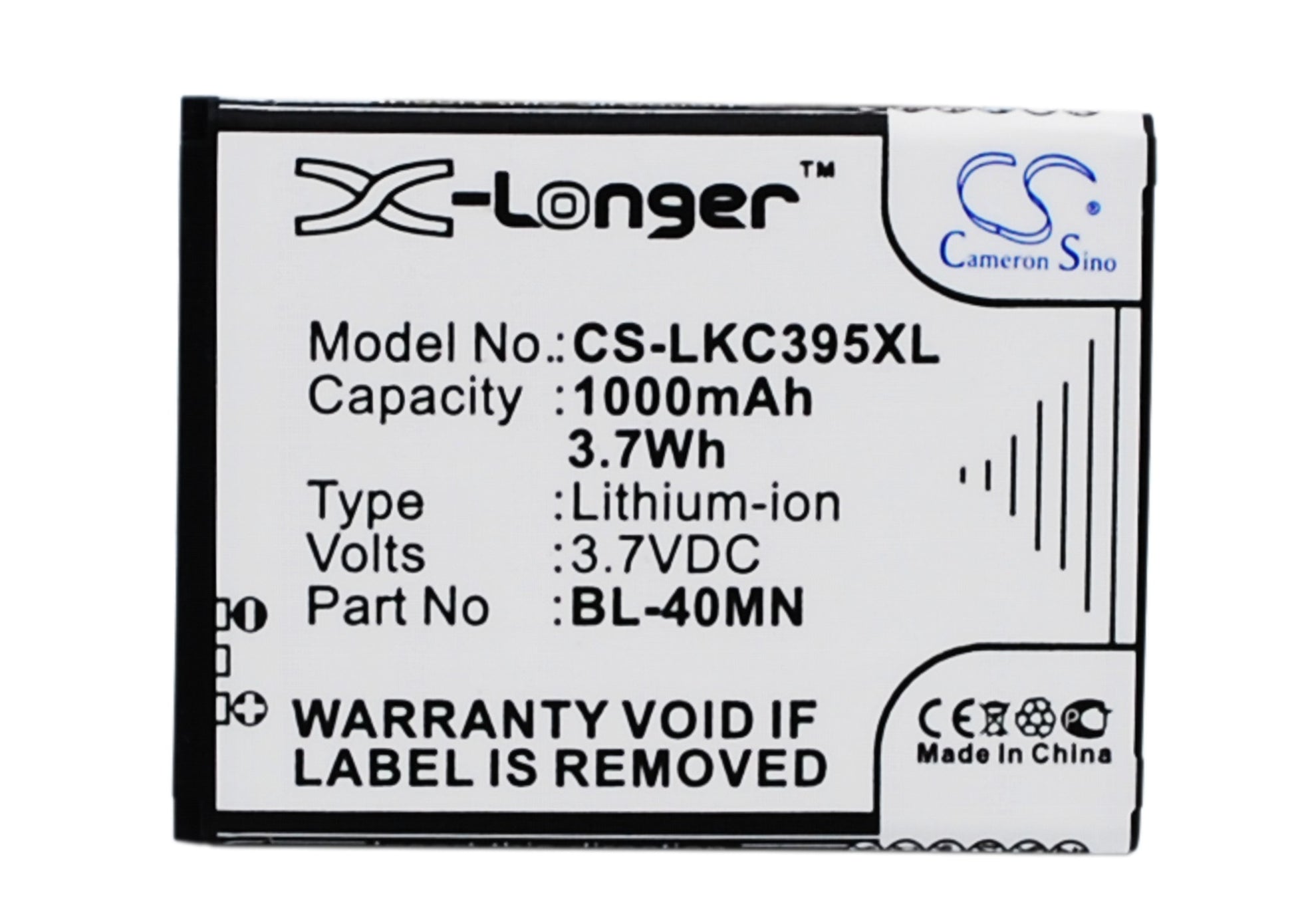3.7V 1000mAh/3.70Wh Li-ion Mobile/SmartPhone Battery for LG
