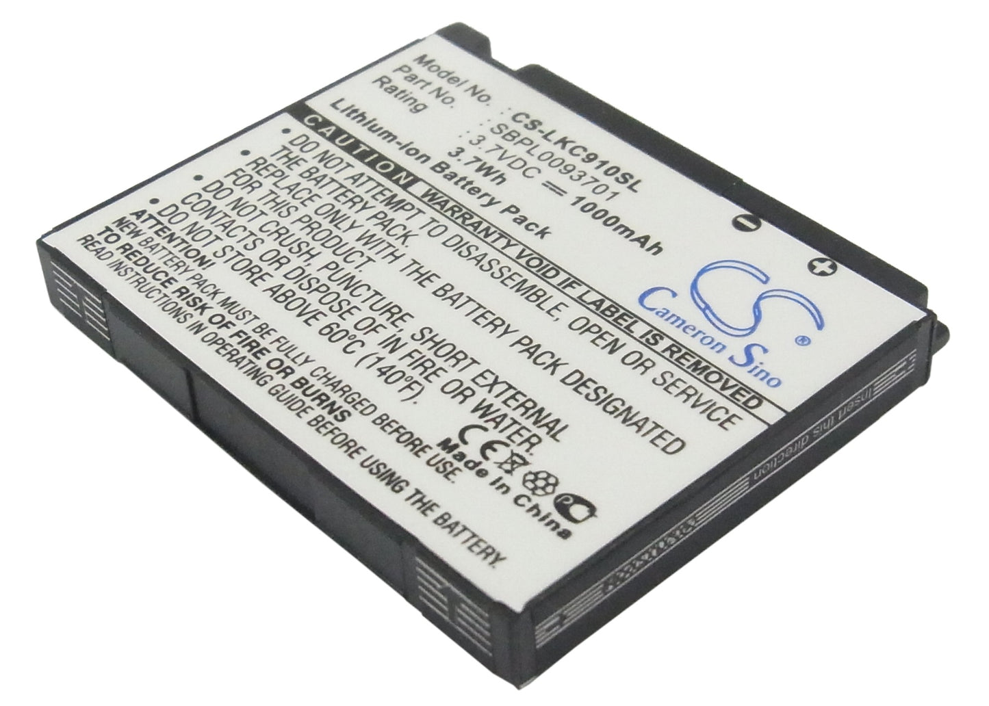 3.7V 1000mAh Li-ion Mobile/SmartPhone Battery for LG