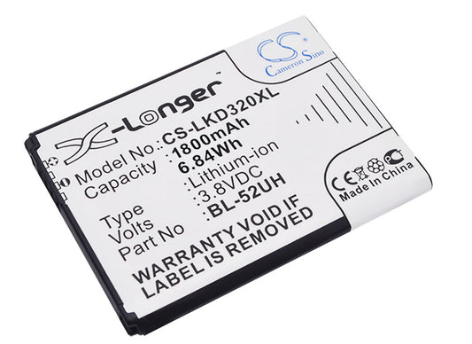 3.8V 1800mAh/6.84Wh Li-ion Mobile/SmartPhone Battery for LG