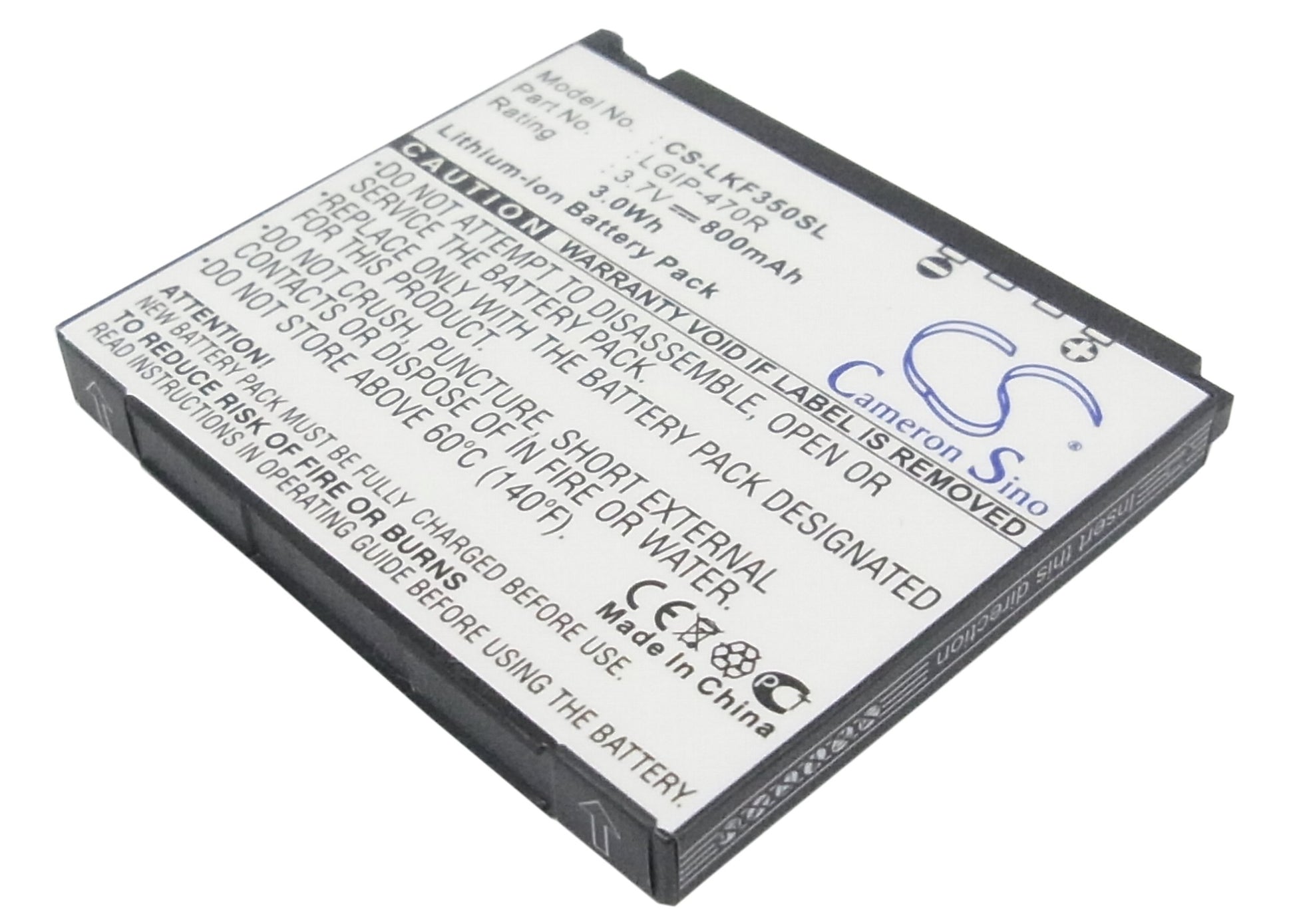 3.7V 800mAh Li-ion Mobile/SmartPhone Battery for LG