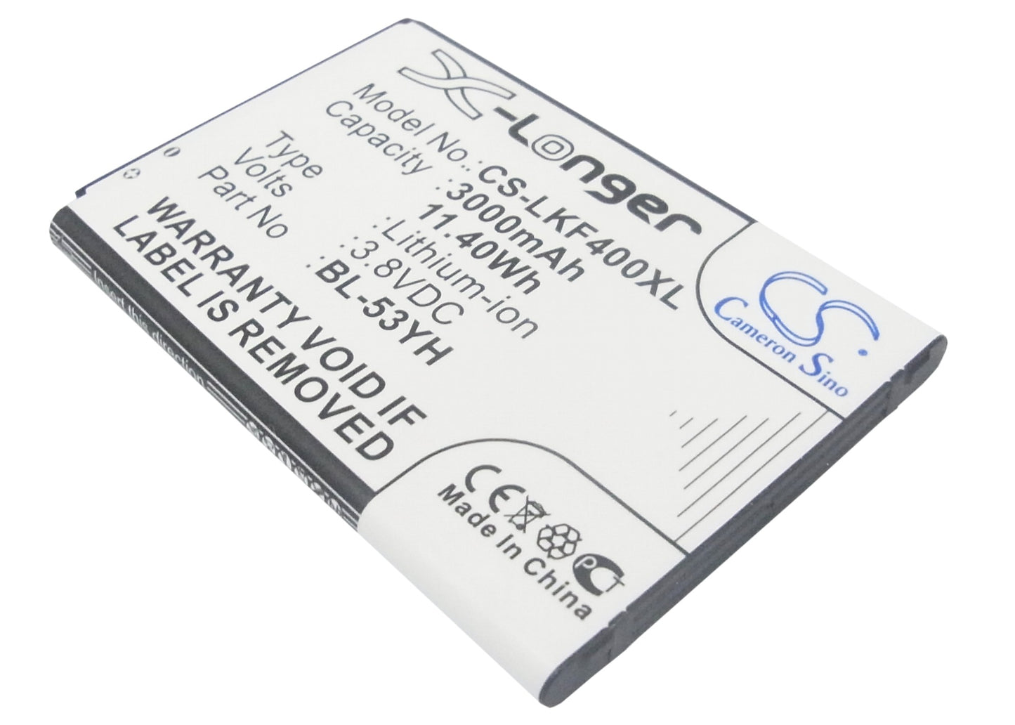 3.8V 3000mAh/11.40Wh Li-ion Mobile/SmartPhone Battery for LG