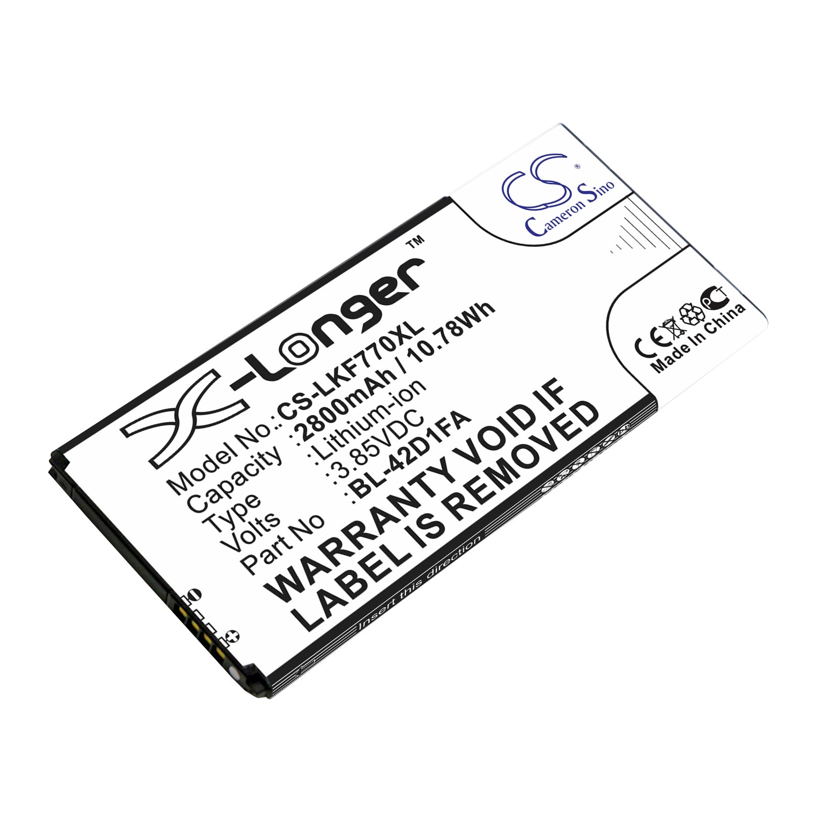 3.85V 2800mAh/10.78Wh Li-ion Mobile/SmartPhone Battery for LG