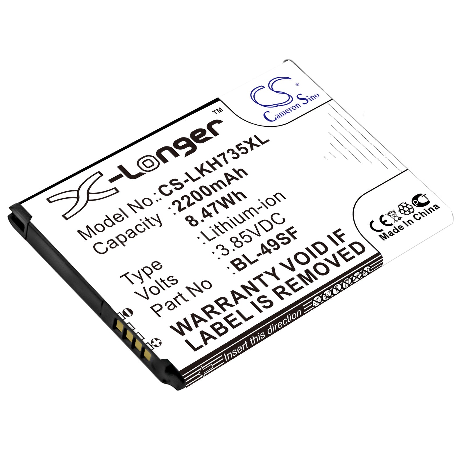 3.85V 2200mAh/8.47Wh Li-ion Mobile/SmartPhone Battery for LG