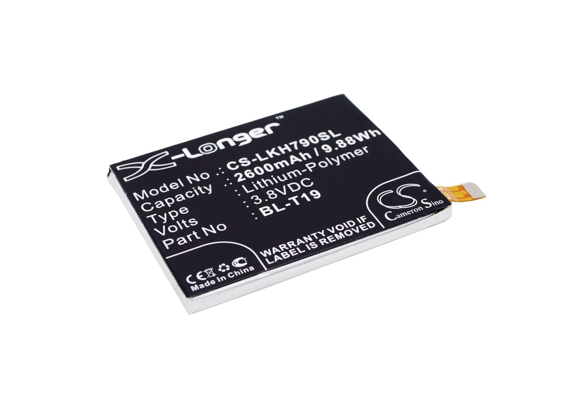 3.8V 2600mAh/9.88Wh Li-Polymer Mobile/SmartPhone Battery for LG