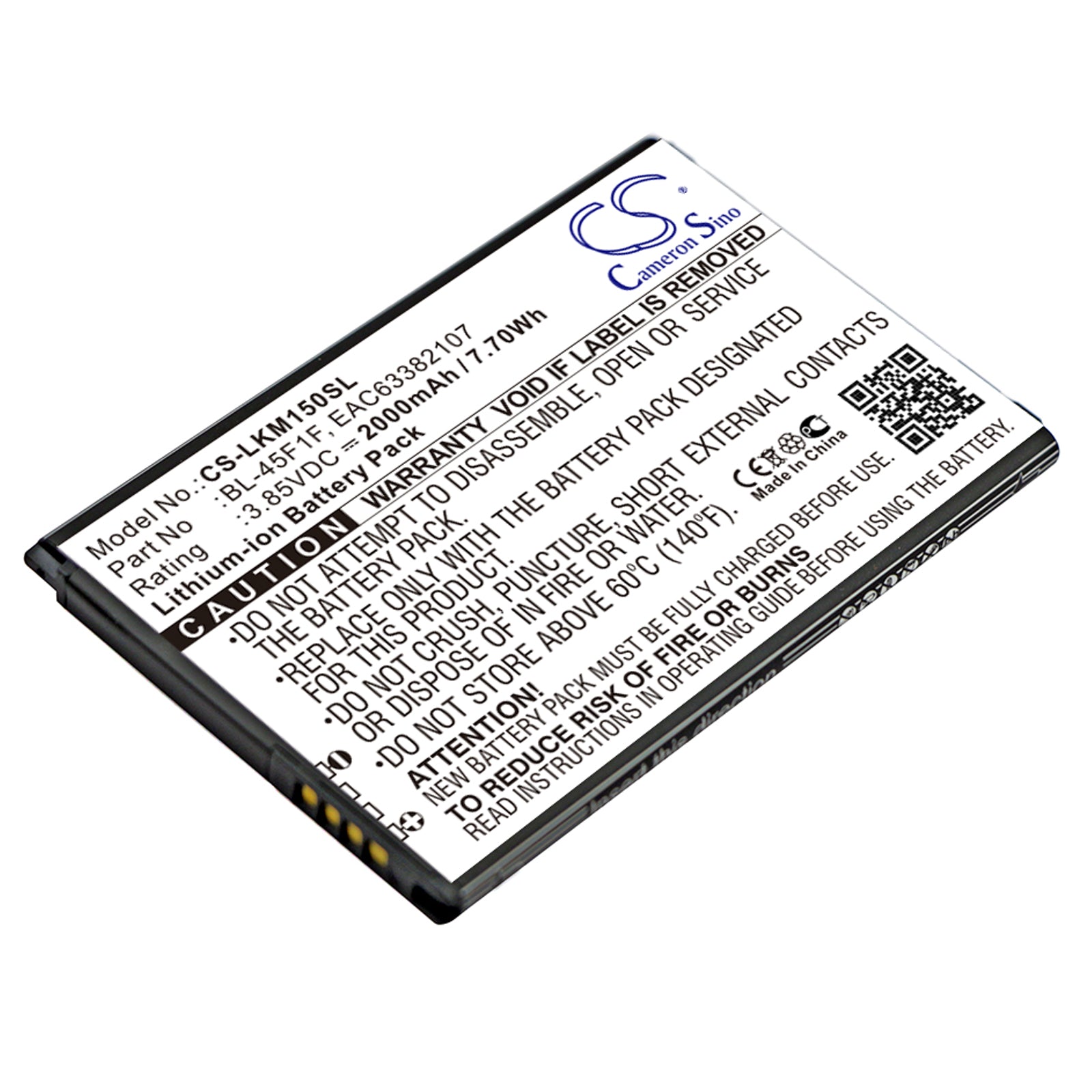 3.85V 2200mAh/8.47Wh Li-ion Mobile/SmartPhone Battery for LG