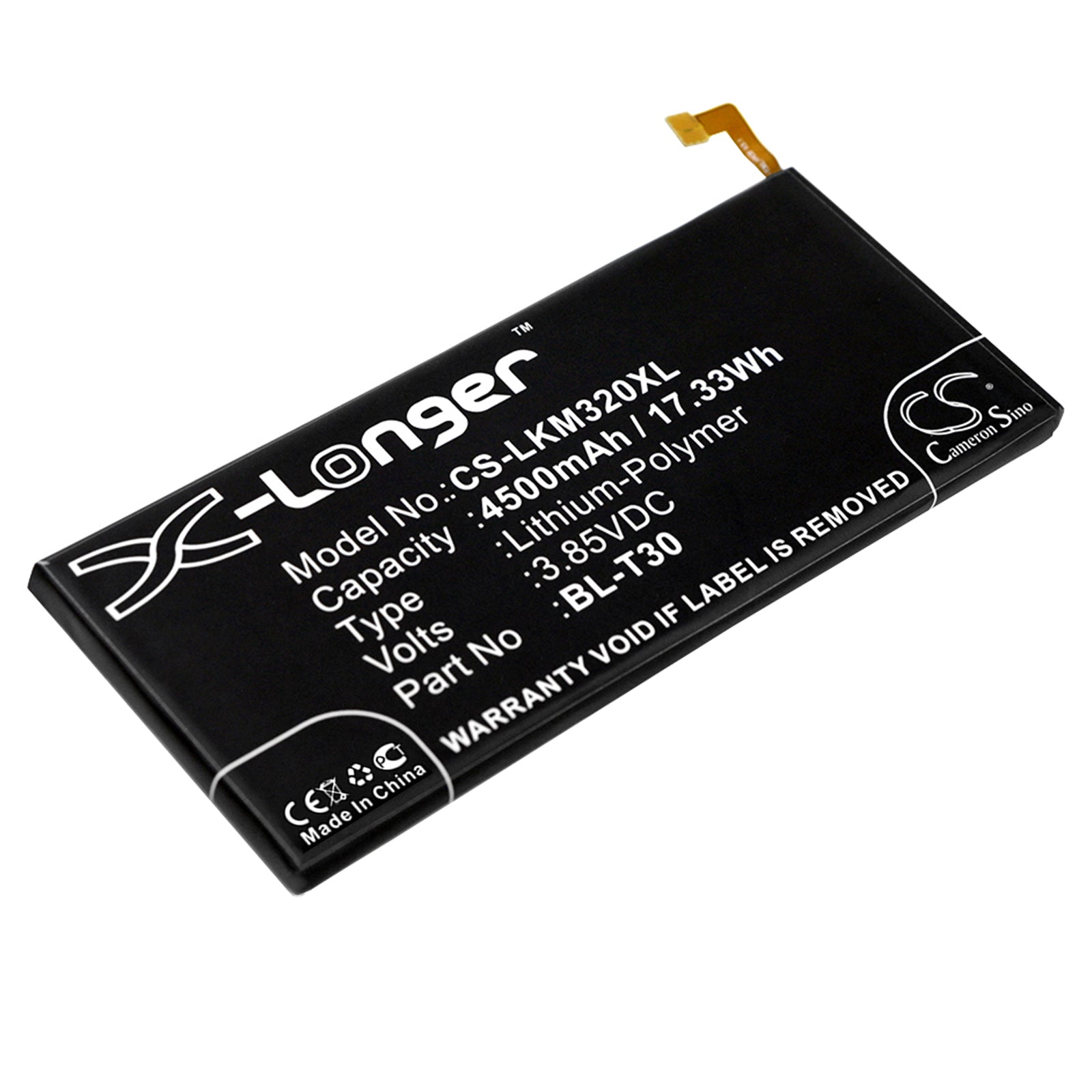 3.85V 4500mAh/17.33Wh Li-Polymer Mobile/SmartPhone Battery for LG