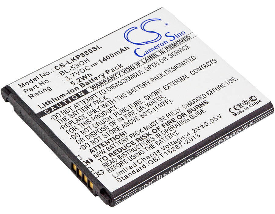 3.7V 1400mAh/5.18Wh Li-ion Mobile/SmartPhone Battery for LG