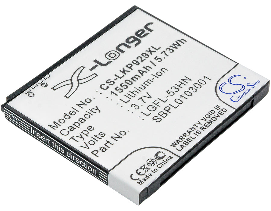 3.7V 1550mAh/5.73Wh Li-ion Mobile/SmartPhone Battery for LG