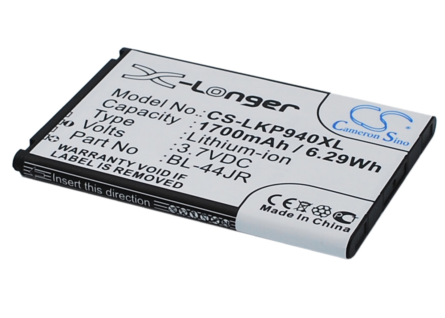 3.7V 1700mAh/6.29Wh Li-ion Mobile/SmartPhone Battery for LG