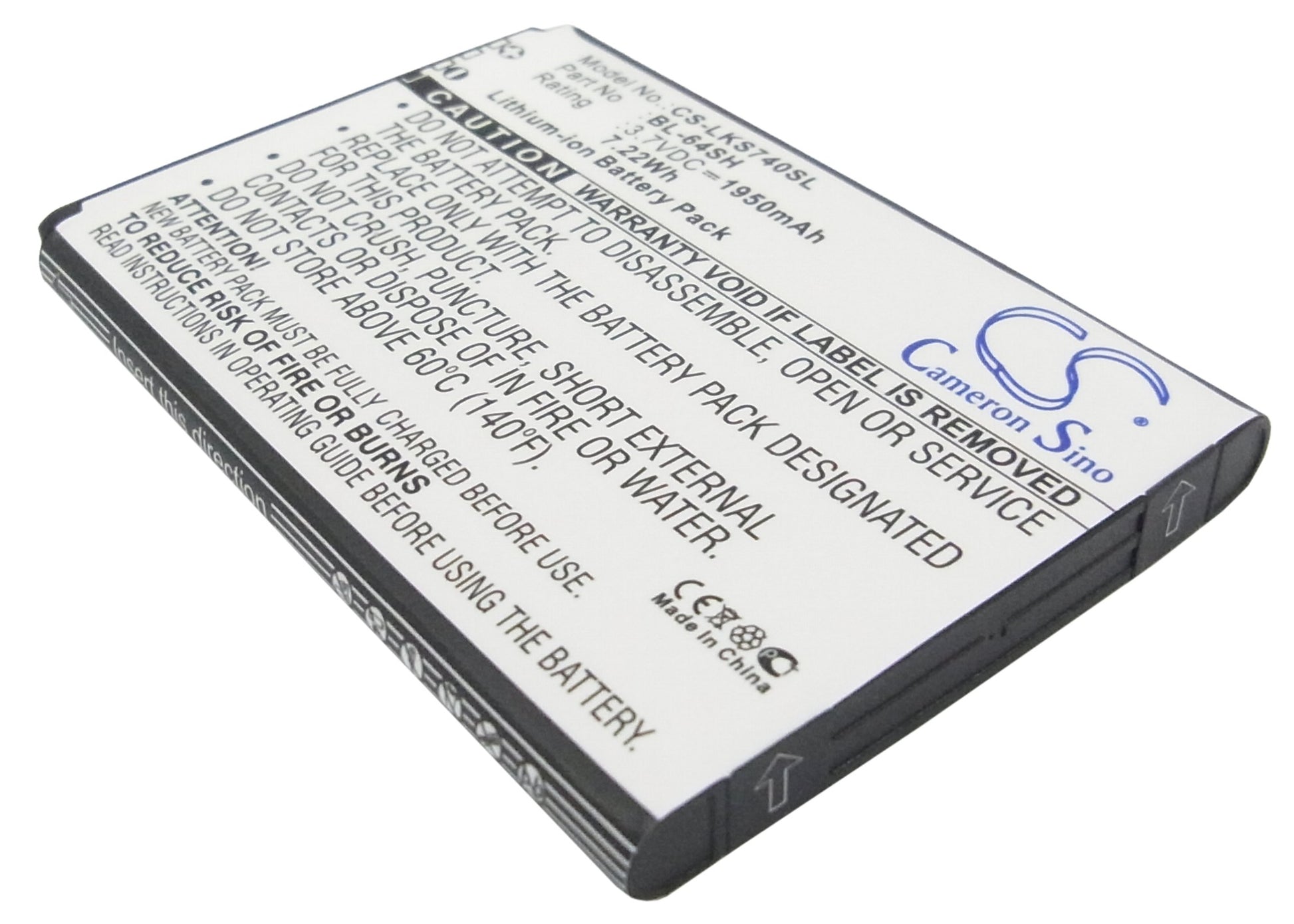 3.7V 1950mAh/7.22Wh Li-ion Mobile/SmartPhone Battery for LG