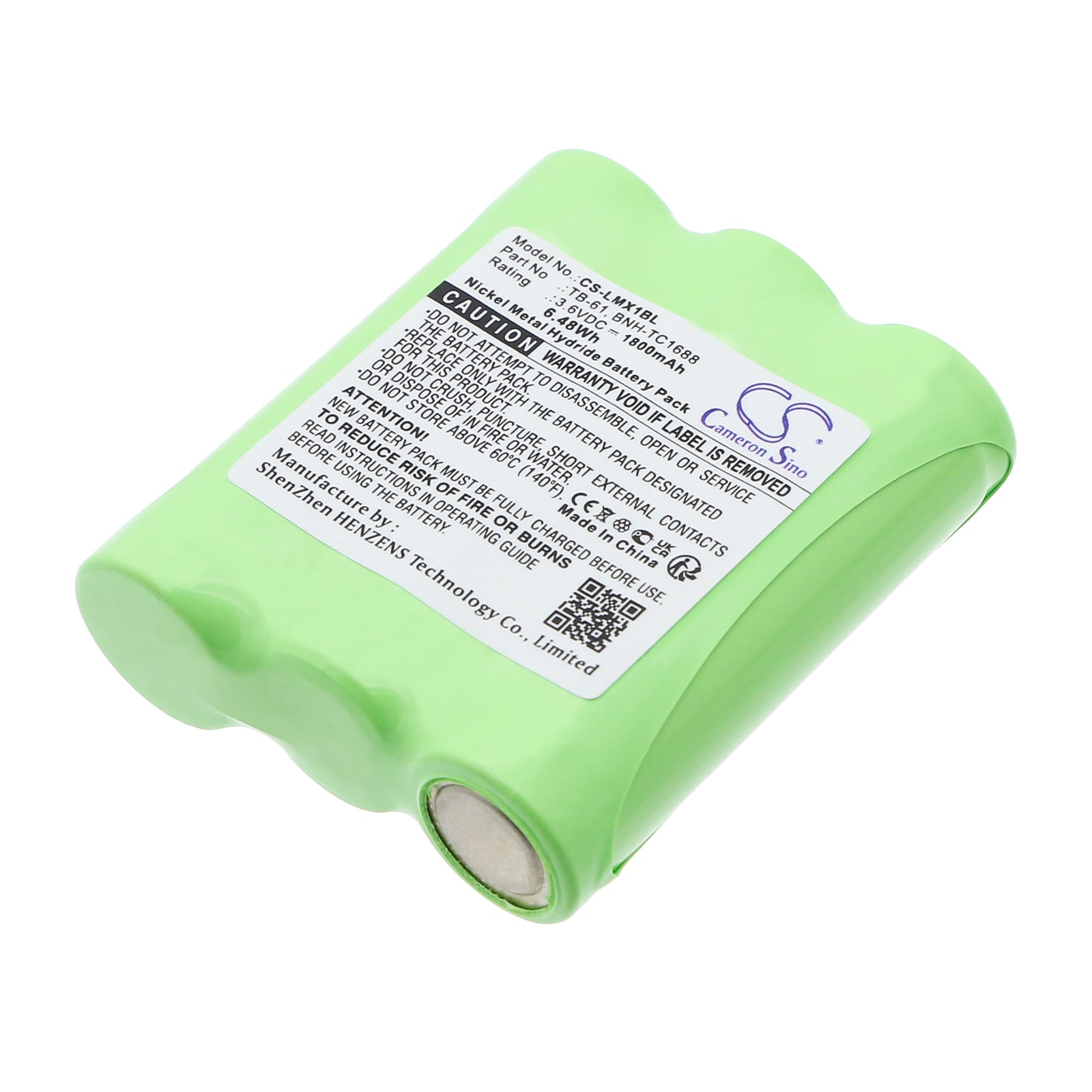 3.6V 1800mAh/6.48Wh Ni-MH Barcode/Scanner Battery for HYT