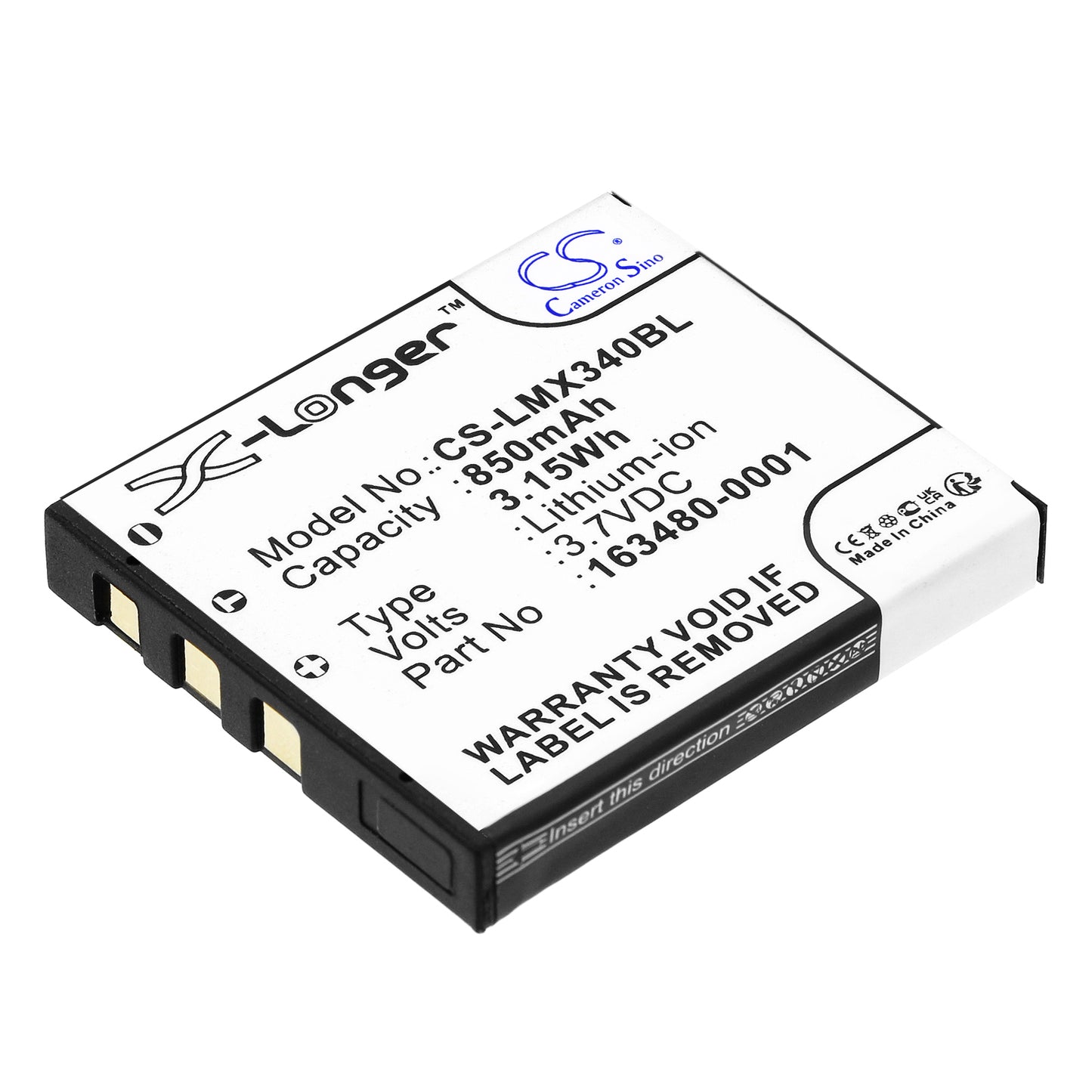 3.7V 850mAh/3.15Wh Li-ion Barcode/Scanner Battery for Honeywell