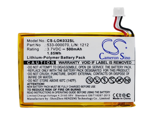 3.7V 500mAh/1.85Wh Li-Polymer Keyboard Battery for Logitech