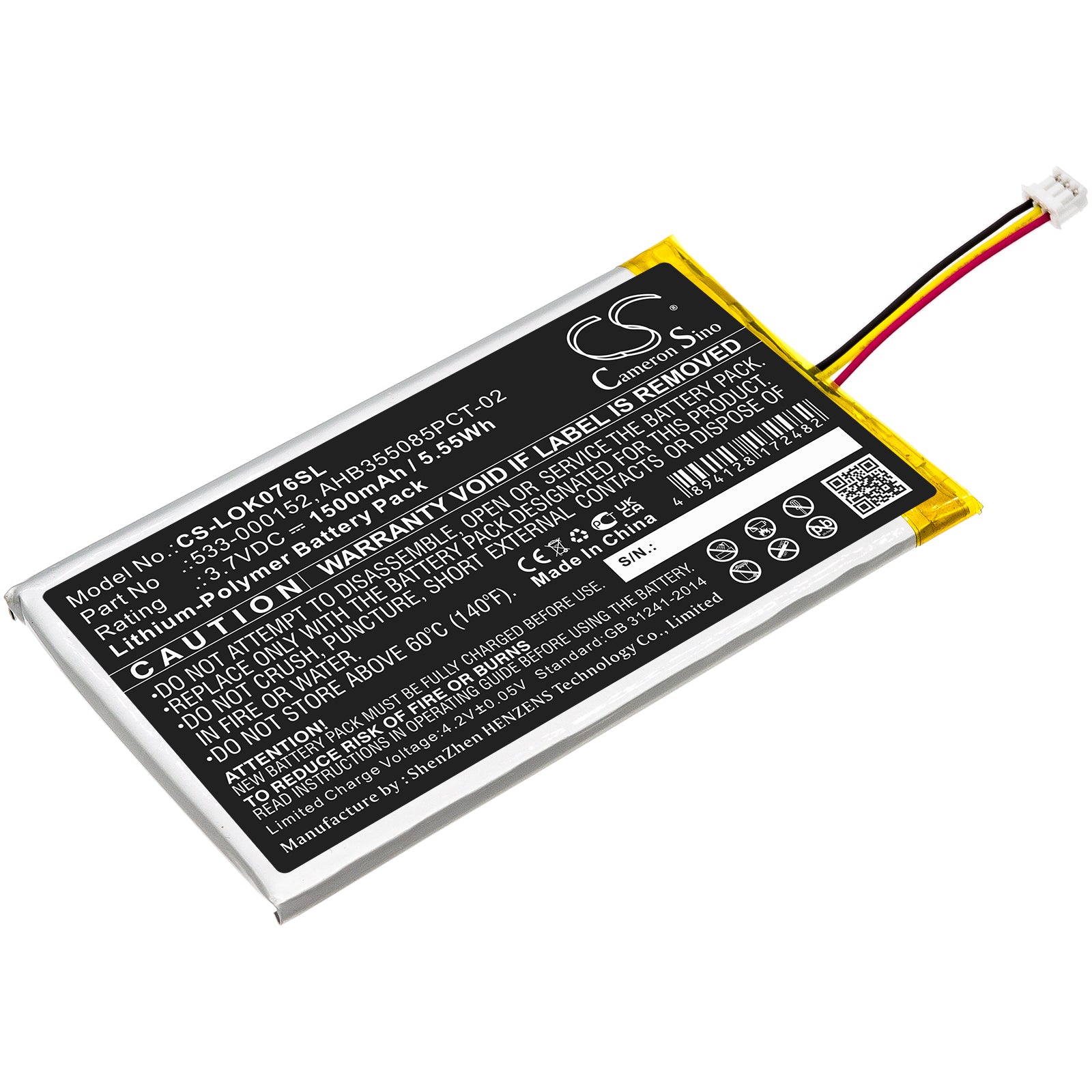 CS-LOK076SL Replacement Battery – Compatible with G913, G913 TKL, G915, G915TKL, YR0069, Y-R0069, YR0076