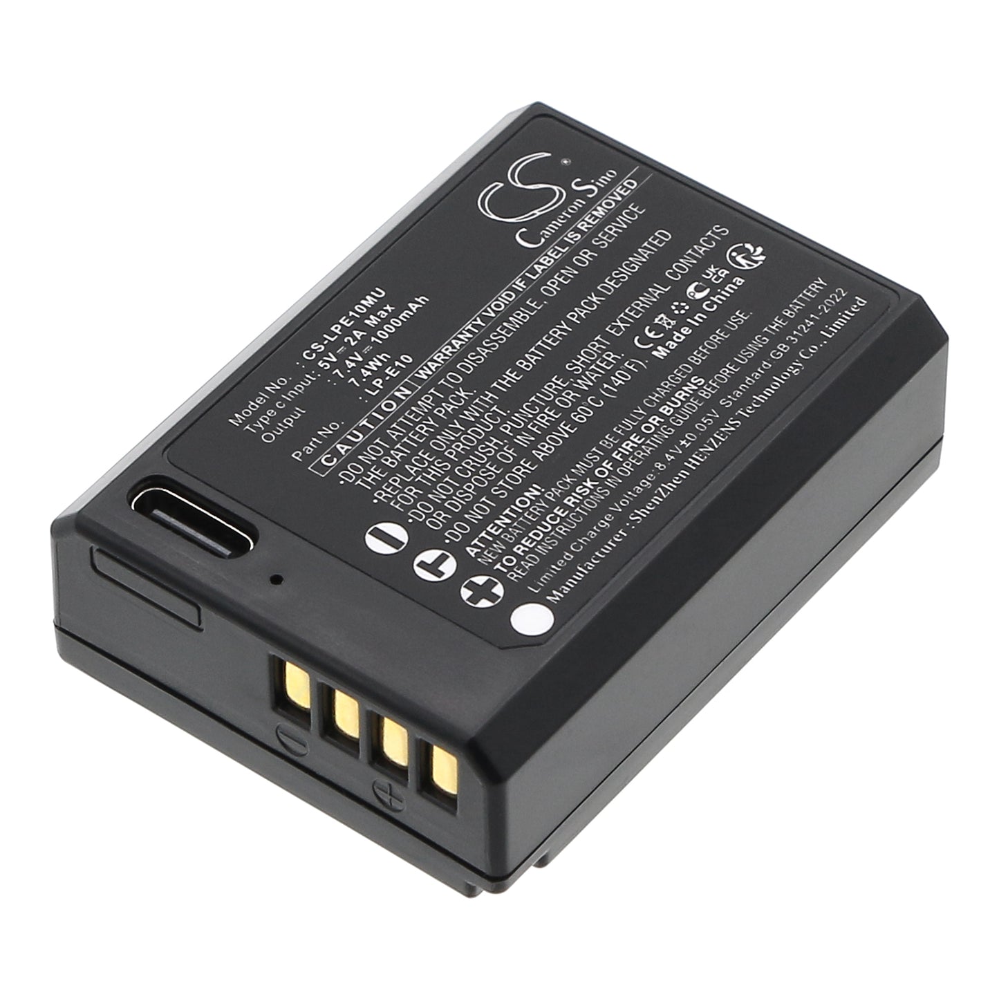 CS-LPE10MU Replacement Battery – Compatible with DS126291, DS126491, DS126621, EOS 1100D, EOS 1200D, EOS 1300D, EOS 4000D, EOS KISS X50, EOS Kiss X70, EOS Kiss X90, EOS Rebel 1300D T6, EOS REBEL T3, EOS REBEL T5, EOS Rebel T6, iGuide IMS-5