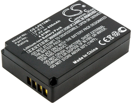 7.4V 650mAh/4.81Wh Li-ion Camera Battery for Canon