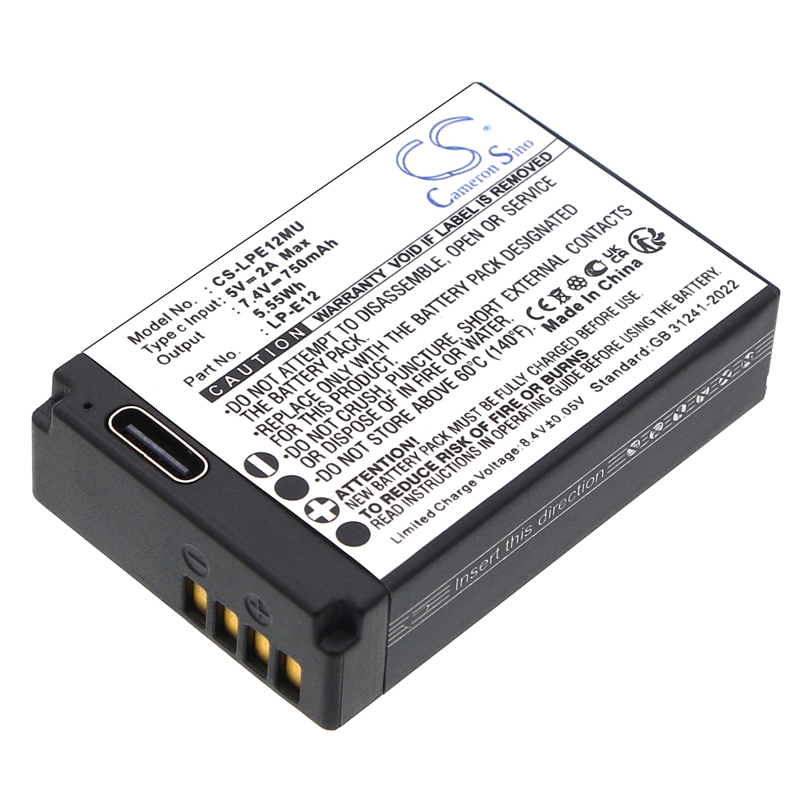 CS-LPE12MU Replacement Battery – Compatible with EOS 100D, EOS Kiss X7, EOS M, EOS M2, EOS SL1, EOS-M, EOS-M10, EOS-M100, EOS-M2, EOS-M50, OS-M, PowerShot SX70 HS, Rebel SL1 Digital