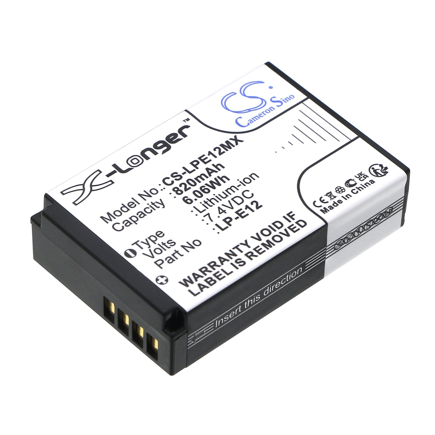 7.4V 820mAh/6.07Wh Li-ion Camera Battery for Canon