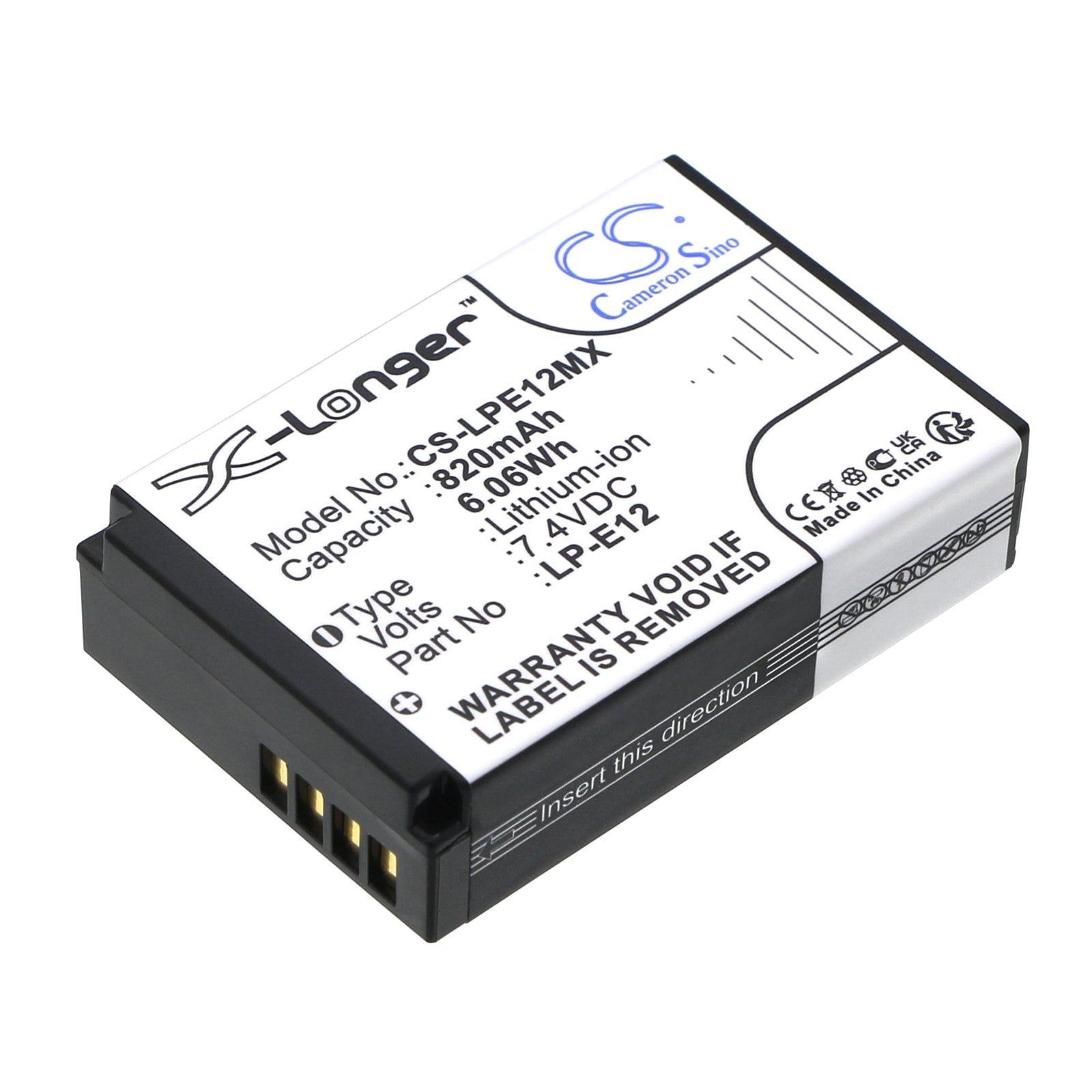 7.4V 820mAh/6.07Wh Li-ion Camera Battery for Canon