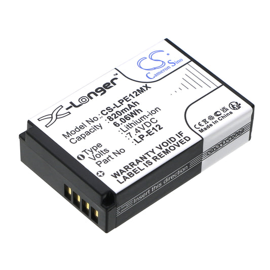 7.4V 820mAh/6.07Wh Li-ion Camera Battery for Canon
