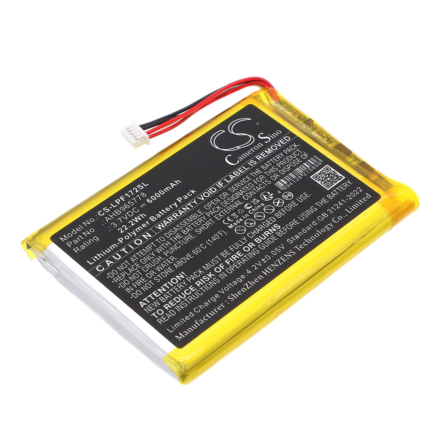 CS-LPF172SL Replacement Battery – Compatible with LF1726-2FHD Baby Monitor, LF1726FHD Baby Monitor